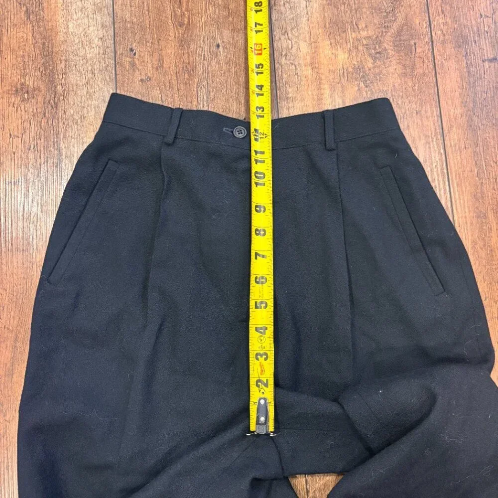 J.CREW VTG Tapered-Leg High Waist 100% Wool Black Pants Womens 8 NWT Made in USA - Picture 7 of 10